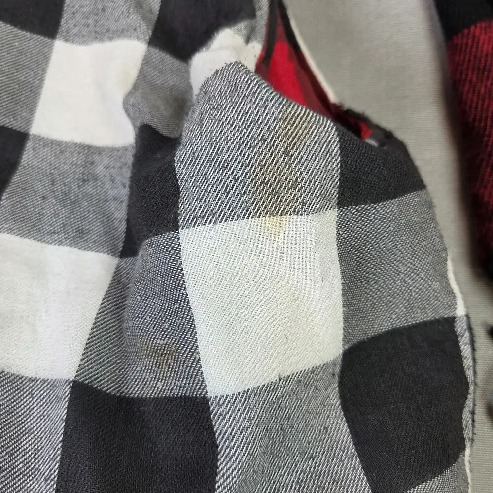 Unbranded Reversible Buffalo Plaid Vest Scarf Set Red Black Adult Large